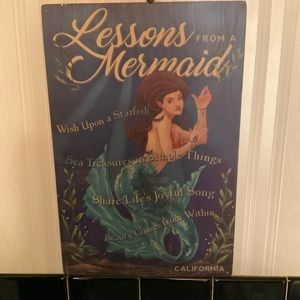 Mermaid postcard picture- wooden